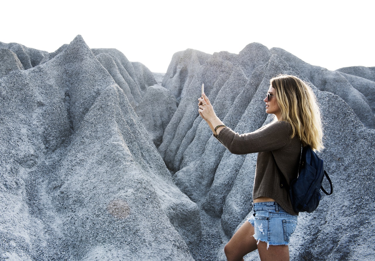 Girl on mountain